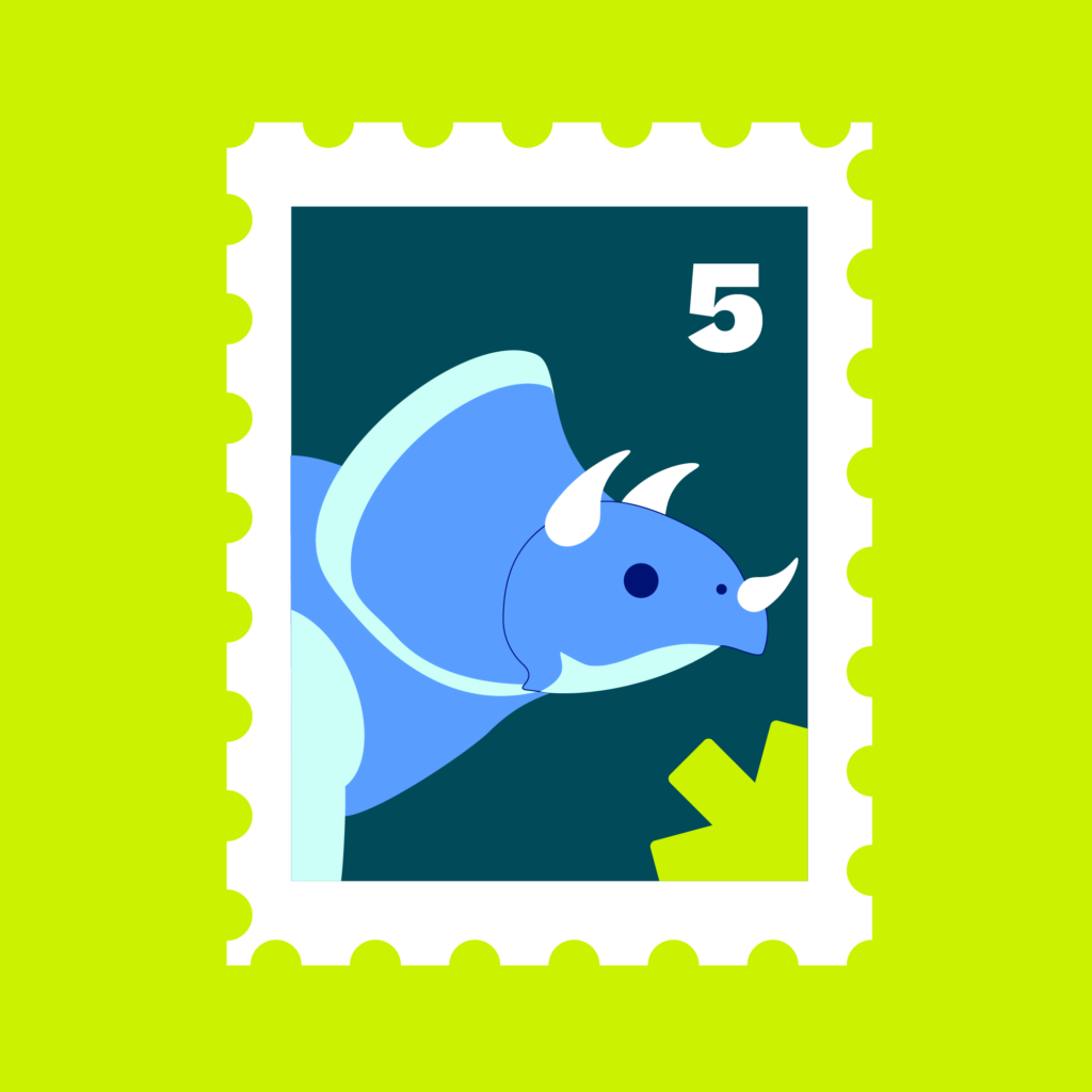 Triceratop-ups stamp